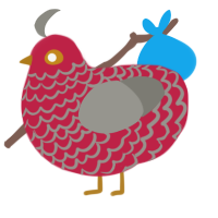 A crimson and ash chicken with a lace pattern