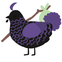 A sable and overcast chicken with a lace pattern