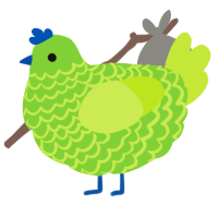 A grass and lime chicken with a lace pattern