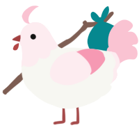 A white and rose chicken with a head pattern