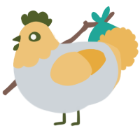 A mist and honey chicken with a head pattern