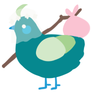 November, a teal and gluppy chicken