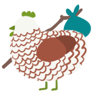 A white and russet chicken with a lace pattern