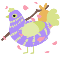 A lilac and lemon chicken with a bar pattern