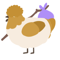 A cream and gold chicken with a head pattern