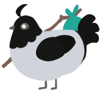 A mist and black chicken with a head pattern