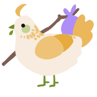 A cream and honey chicken with a neck-speckle pattern
