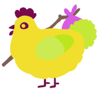 A yellow and lime chicken