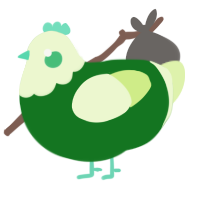 (unnamed), a leaf and apple chicken with a head pattern