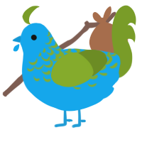 moss puddle, a sky and chartreuse chicken with a half-lace pattern