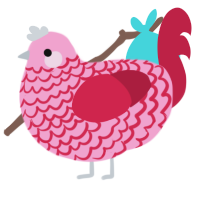 Bloodberry, a pink and crimson chicken with a lace pattern