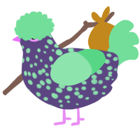 A overcast and spring chicken with a speckle pattern