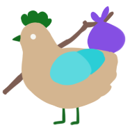 A beige and aqua chicken