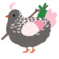 A grey and rose chicken with a half-lace pattern