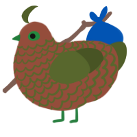 A russet and olive chicken with a lace pattern