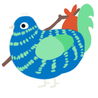 A sapphire and spring chicken with a bar pattern
