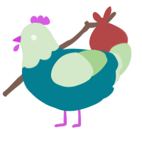 A sea and gluppy chicken with a head pattern