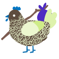 fancy turd, a bark and apple chicken with a double-lace pattern