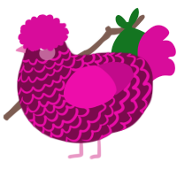 A wine and fuchsia chicken with a lace pattern