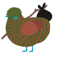A olive and russet chicken with a lace pattern