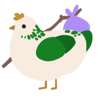A cream and leaf chicken with a neck-speckle pattern