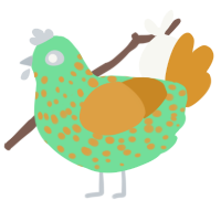 A spring and orange chicken with a speckle pattern