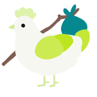 A white and lime chicken