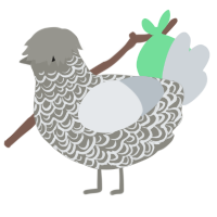 A ash and mist chicken with a double-lace pattern