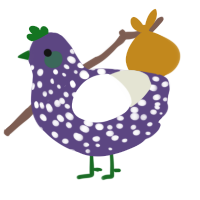 A overcast and white chicken with a speckle pattern