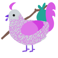 A mist and orchid chicken with a double-lace pattern