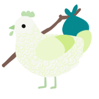 Ectoplasm, a white and apple chicken with a double-lace pattern