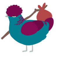 A sea and wine chicken with a neck-band pattern