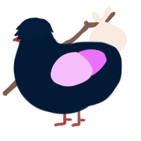 A tumblr and lavender chicken