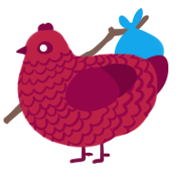 Cherry, a crimson and maroon chicken with a lace pattern