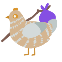 carbonara, a beige and silver chicken with a bar pattern