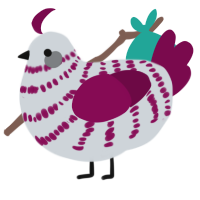 A mist and wine chicken with a bar pattern