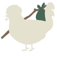 From Can to Cant, a white chicken with a neck-speckle pattern