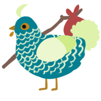 A sea and apple chicken with a lace pattern