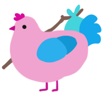 A pink and sky chicken
