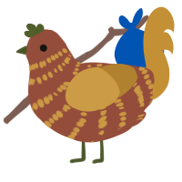 A russet and gold chicken with a bar pattern
