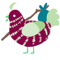 A maroon and gluppy chicken with a bar pattern