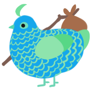 A sky and spring chicken with a lace pattern