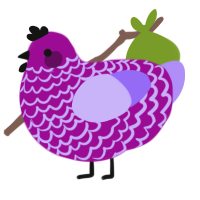 A plum and lilac chicken with a lace pattern