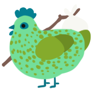 Sherbert D Lyme, a spring and chartreuse chicken with a speckle pattern