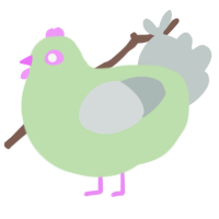 A gluppy and silver chicken