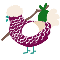 A wine and cream chicken with a lace pattern