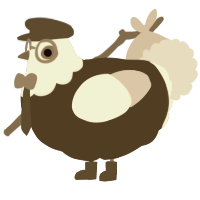 A navy and apple chicken with a head pattern