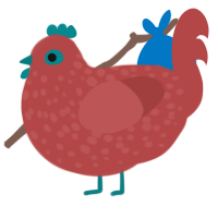 Redred, a red chicken with a speckle pattern