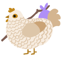 A cream and beige chicken with a lace pattern