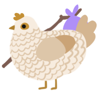A cream and beige chicken with a lace pattern